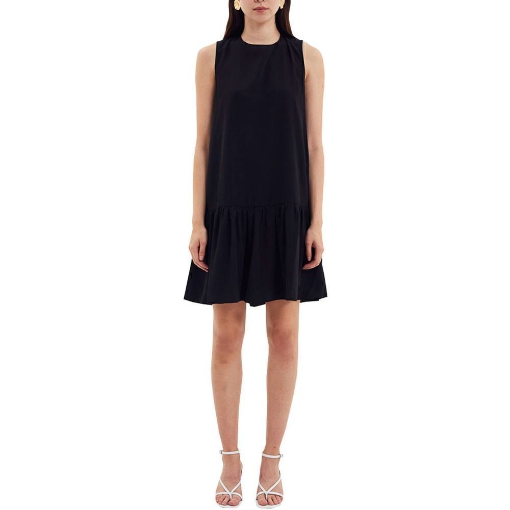 Cooper St A-Line Black Shift Dress with Ruffle Hem